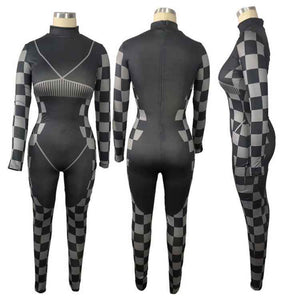 Checker jumpsuit
