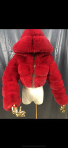 Red faux furr