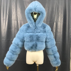 Baby blue faux furr