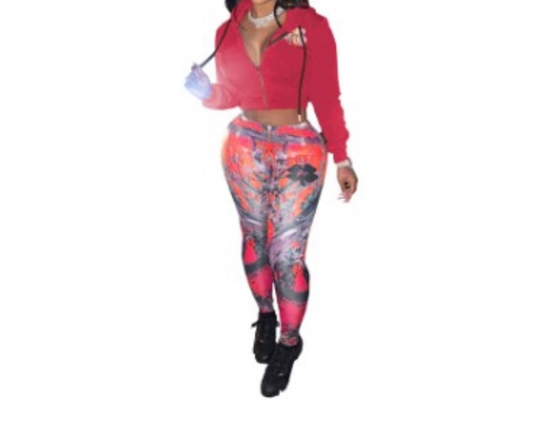 Crop hoodie set