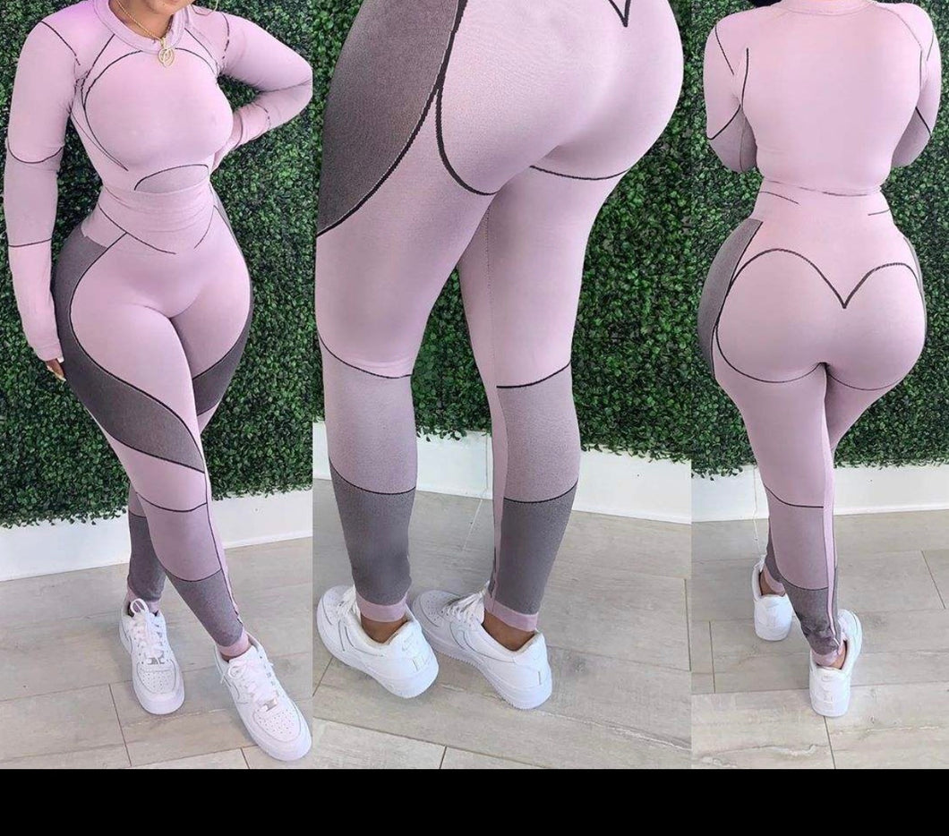 Plus size pink 2 piece