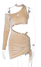 Load image into Gallery viewer, One shoulder draw string dress

